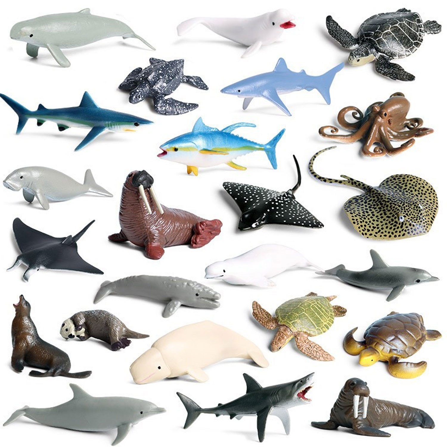 32pcs Animal Figures Realistic Ocean Animal Figurines