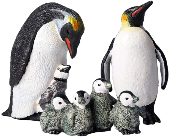 FLORMOON Penguin Toys - 3pcs Realistic Animal Figurines - Plastic Arctic Animals for Christmas New Year - Early Educational Birthday Party Favors Cake Topper Gift for Kids
