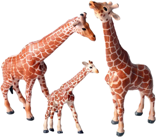 FLORMOON Giraffe Animal Toys, 3pcs Plastic Realistic Animal Figures, Odorless, Hand Paint, Learning Educational Toys, Christmas Birthday Cake Topper Gift for Kids