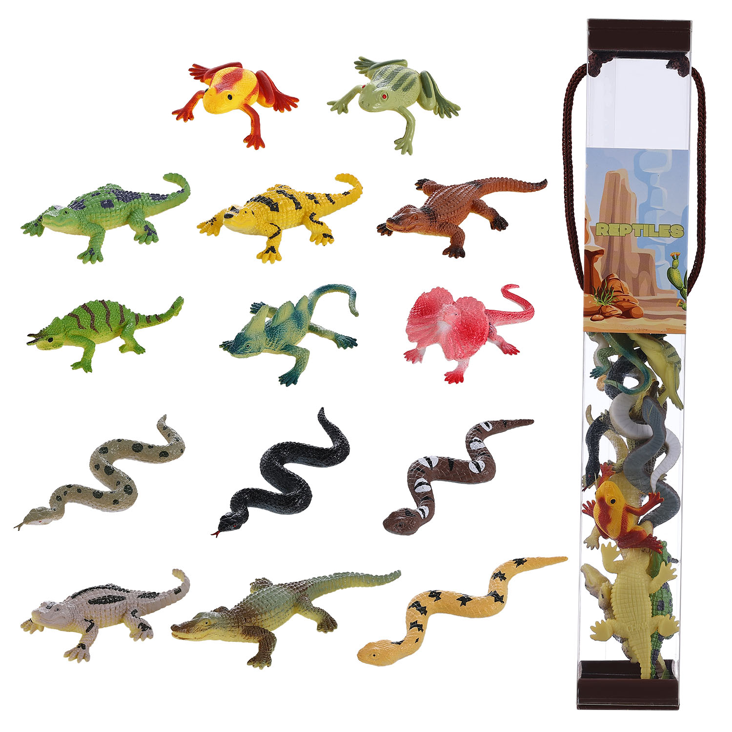 14PCS REPTILE ANIMAL FIGURINES SET