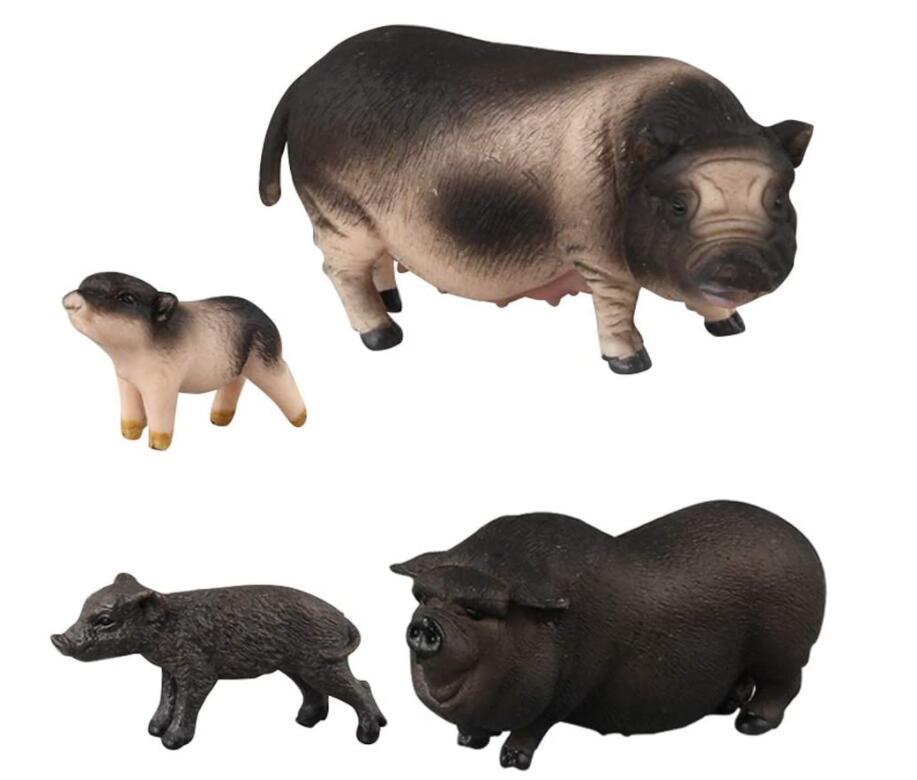 4pcs Realistic Pig Animal Figurines